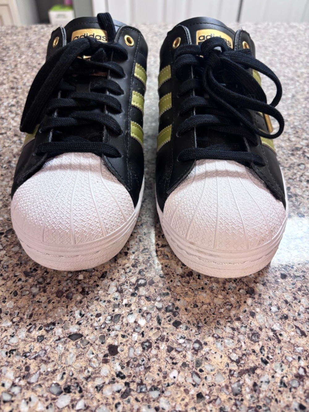 adidas Black and Gold Superstar Mule Sneakers - Picture 4 of 4
